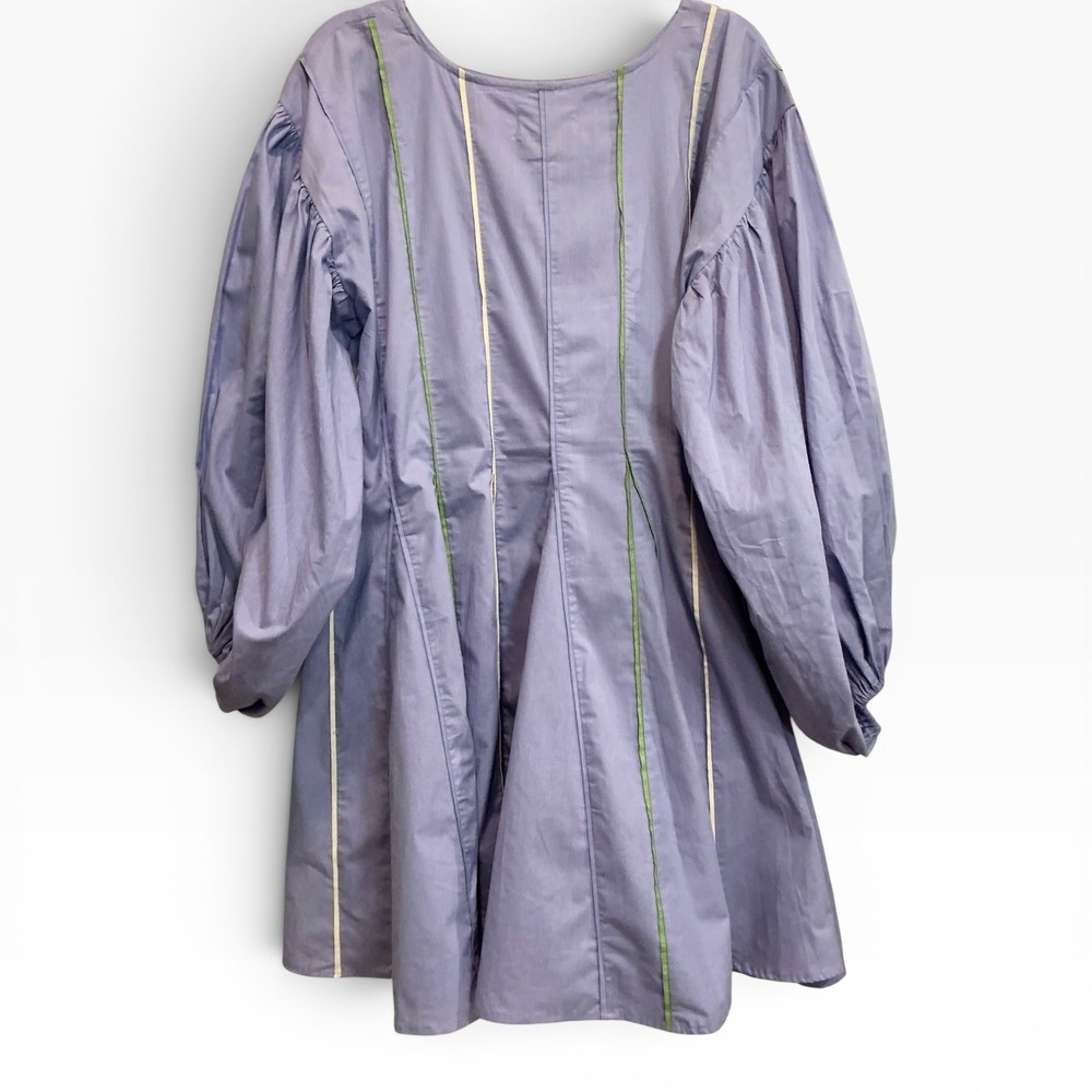 NWT Rujuta Sheth x Free People Lucy Mini Dress Lavender Piping Balloon Sleeve L - Picture 6 of 9